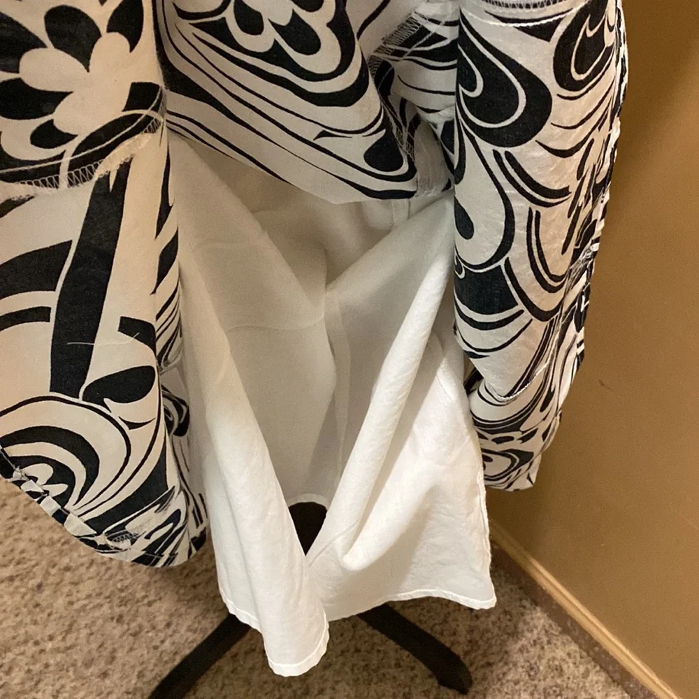 Women’s Apt 9 black white floral fit and flare maxi dress sz 8 lined sleeveless - Picture 7 of 13